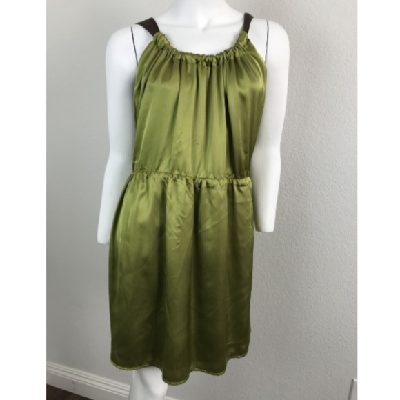 Pinky Dresses & Skirts - PINKY Large Dress Green Brown Sleeveless Backless